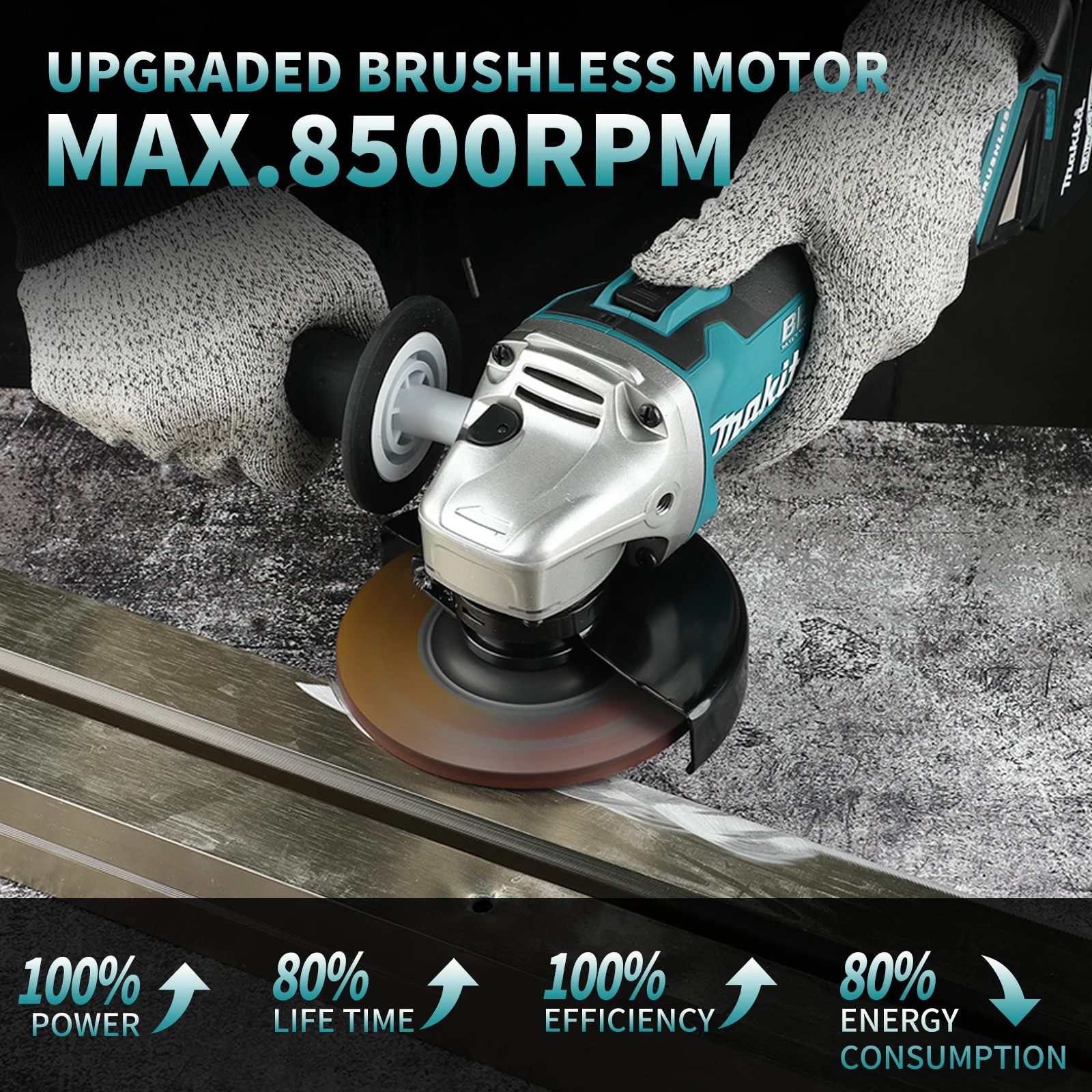 ماكيتا DGA504 125 ملم جلاخة زا - مراجعة Brushless Angle Grinder Battery Powered وسعره