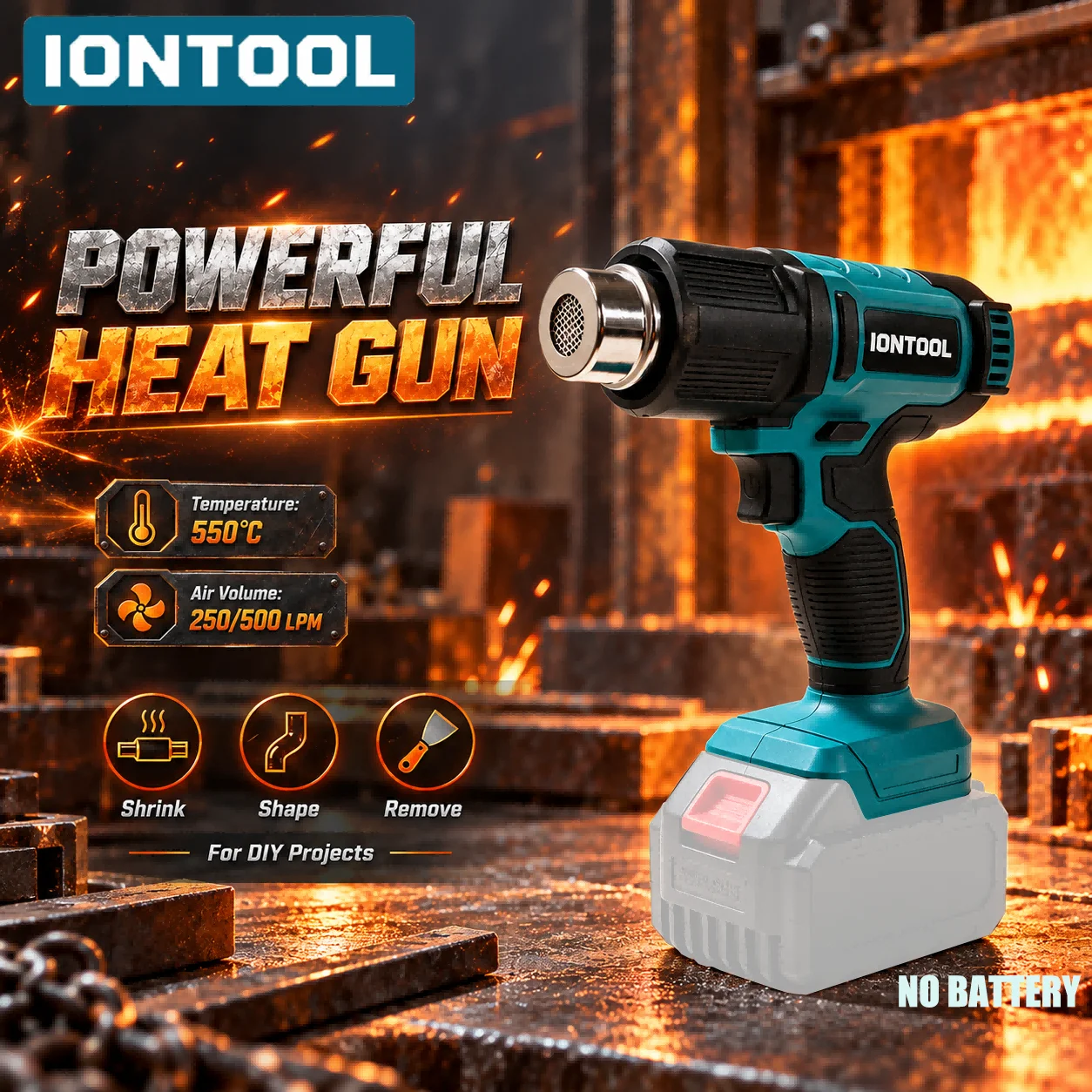 مسدس حراري لاسلكي من IONTOOL 5 - مراجعة Cordless Heat Gun For Shrink Tubing وسعره