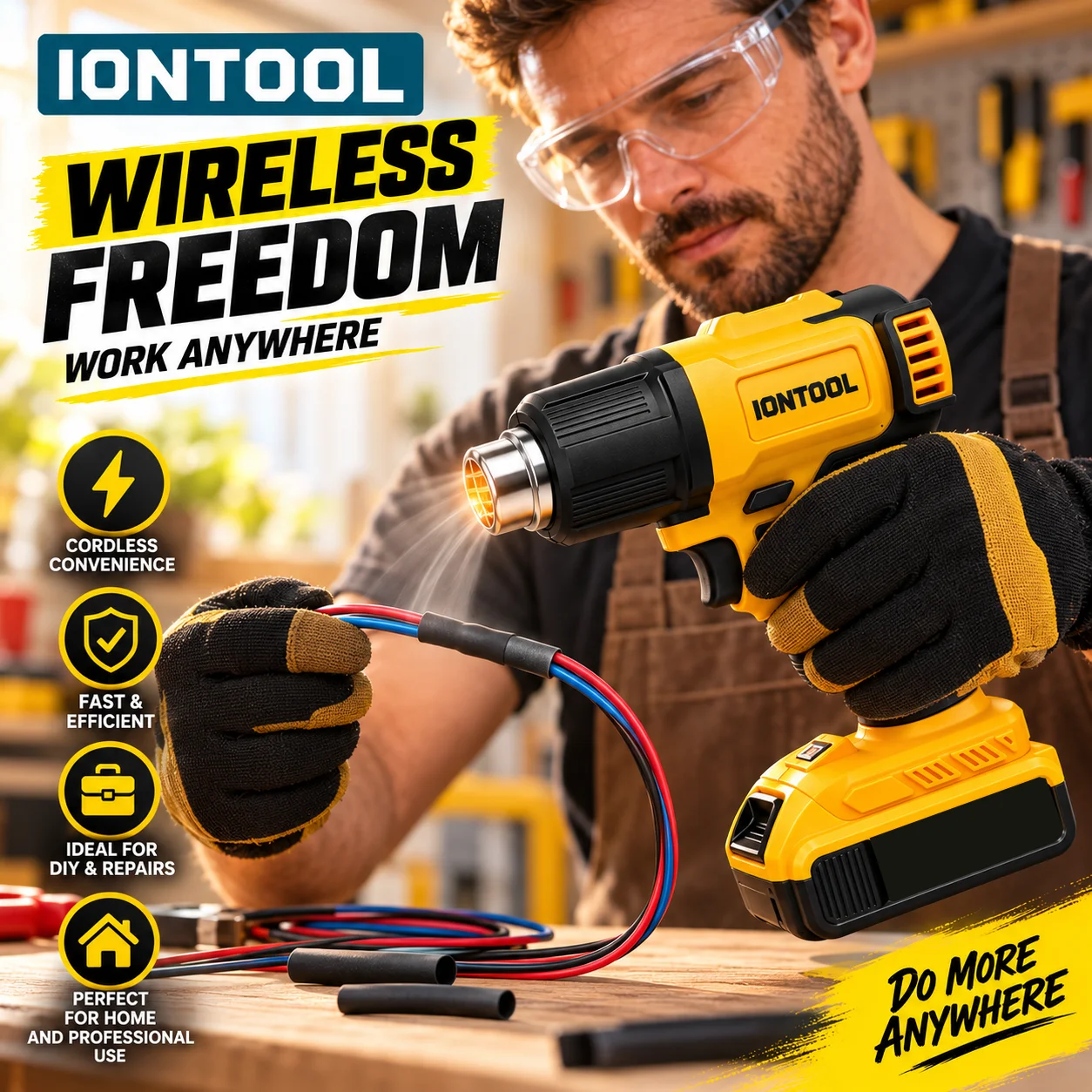 آيون تول 550 ℃   مسدس حراري لا - مراجعة Cordless Heat Gun For Shrink Tubing وسعره