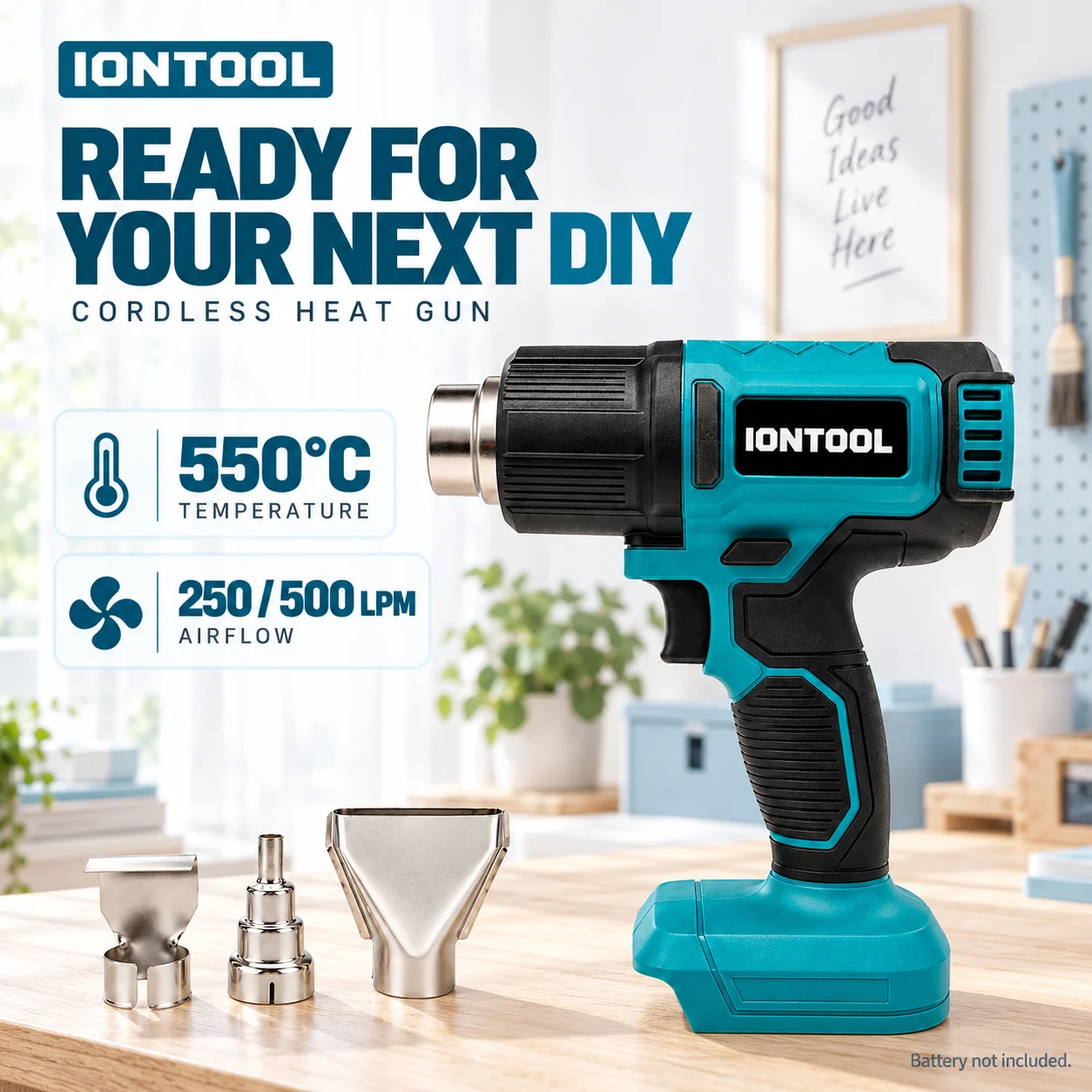 مسدس حراري لاسلكي من IONTOOL ل - مراجعة Cordless Heat Gun For Shrink Tubing وسعره